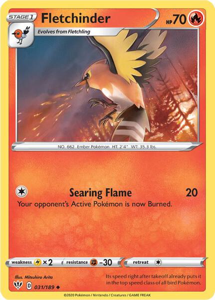 Fletchinder [SWSH03: Darkness Ablaze] #031/189 - NM