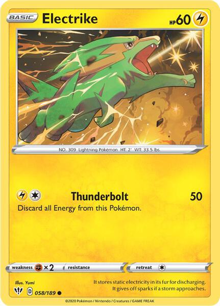 Electrike [SWSH03: Darkness Ablaze] #058/189 - NM