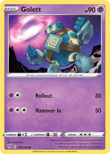 Golett [SWSH03: Darkness Ablaze] #076/189 - NM