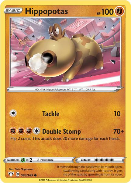 Hippopotas [SWSH03: Darkness Ablaze] #093/189 - NM