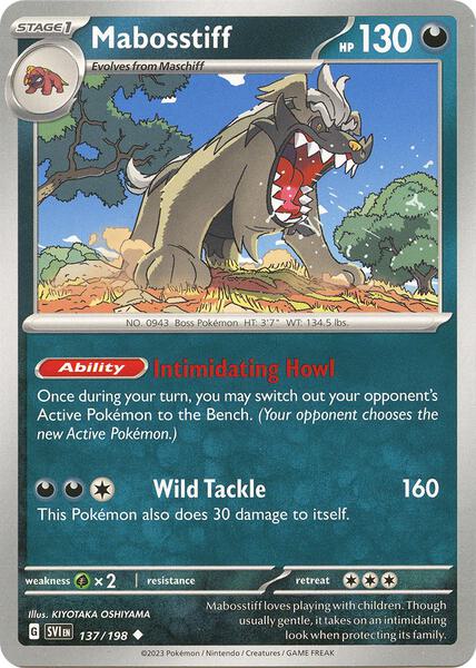 Mabosstiff - 137/198 [SV01: Scarlet & Violet Base Set] #137/198 - NM