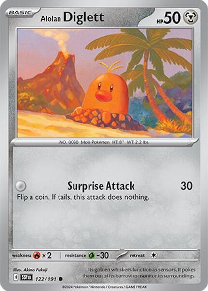 Alolan Diglett [SV08: Surging Sparks] #122/191 - NM