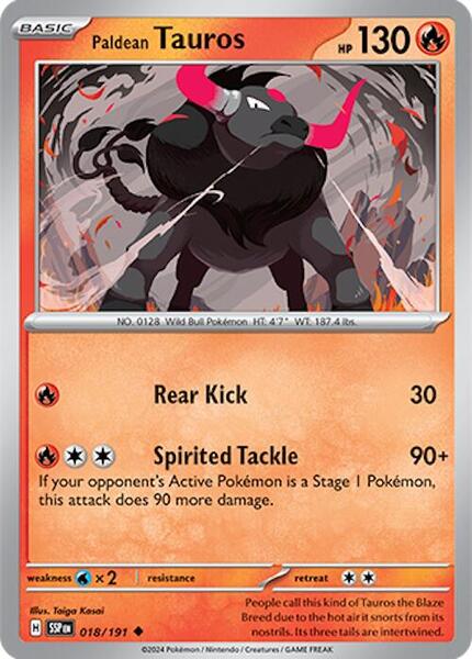 Paldean Tauros - 018/191 [SV08: Surging Sparks] #018/191 - NM