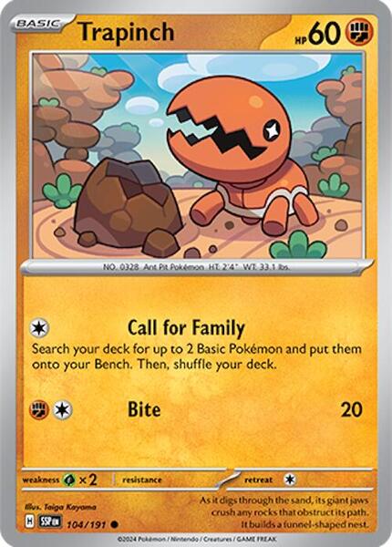 Trapinch [SV08: Surging Sparks] #104/191 - NM