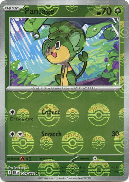 Pansage (Poke Ball Pattern) [SV: Black Bolt] #004/086 - NM