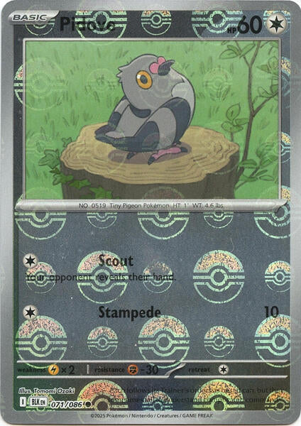Pidove (Poke Ball Pattern) [SV: Black Bolt] #071/086 - NM