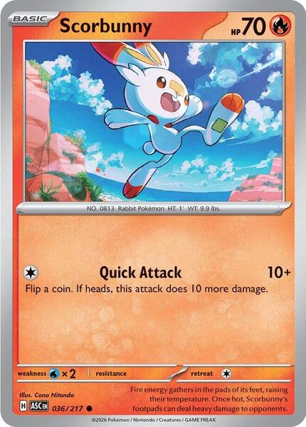 Scorbunny - 036/217 [ME: Ascended Heroes] #036/217 - NM