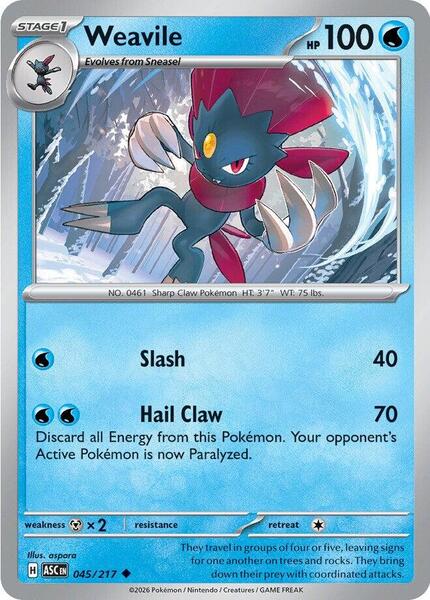 Weavile - 045/217 [ME: Ascended Heroes] #045/217 - NM