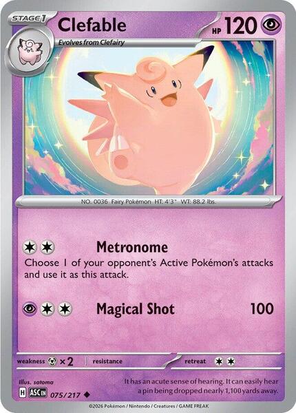 Clefable [ME: Ascended Heroes] #075/217 - NM