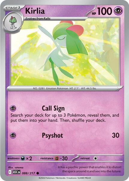 Kirlia [ME: Ascended Heroes] #088/217 - NM