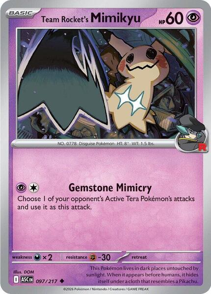 Team Rocket's Mimikyu - 097/217 [ME: Ascended Heroes] #097/217 - NM