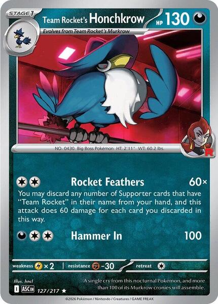 Team Rocket's Honchkrow [ME: Ascended Heroes] #127/217 - NM