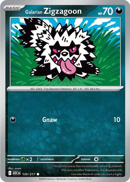 Galarian Zigzagoon [ME: Ascended Heroes] #130/217 - NM
