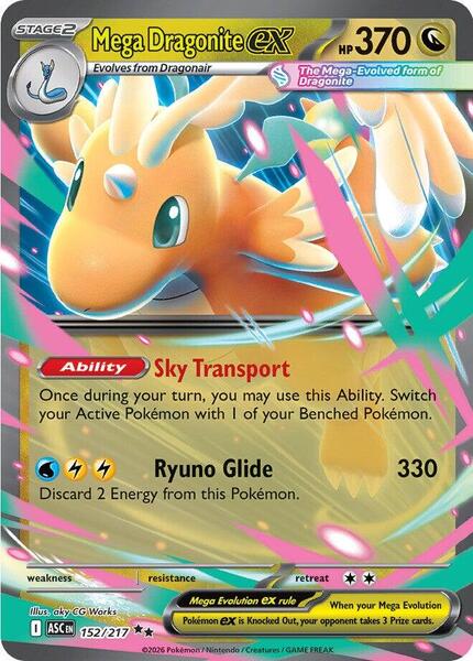 Mega Dragonite ex - 152/217 [ME: Ascended Heroes] #152/217 - NM