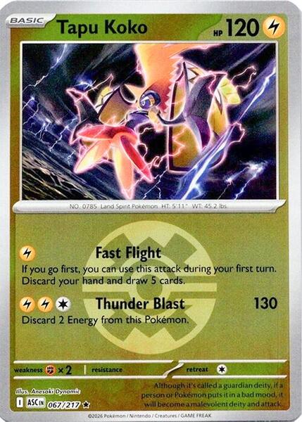 Tapu Koko (Quick Ball) [ME: Ascended Heroes] #067/217 - NM