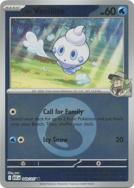 N's Vanillite (Energy Symbol Pattern) [ME: Ascended Heroes] #049/217 - NM