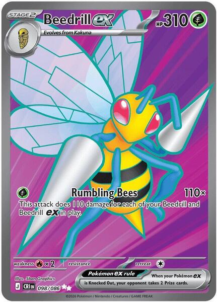 Beedrill ex - 098/086 [ME04: Chaos Rising] #098/086 - NM