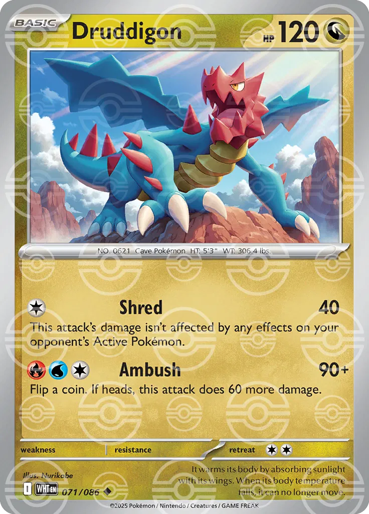 Druddigon (Poke Ball Pattern) [SV: White Flare] #071/086 - NM