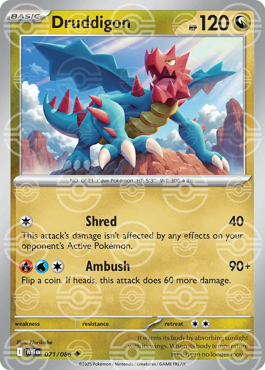 Druddigon (Poke Ball Pattern) [SV: White Flare] #071/086 - NM