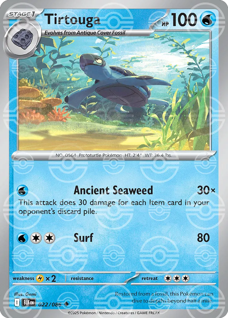 Tirtouga (Poke Ball Pattern) [SV: Black Bolt] #022/086 - NM