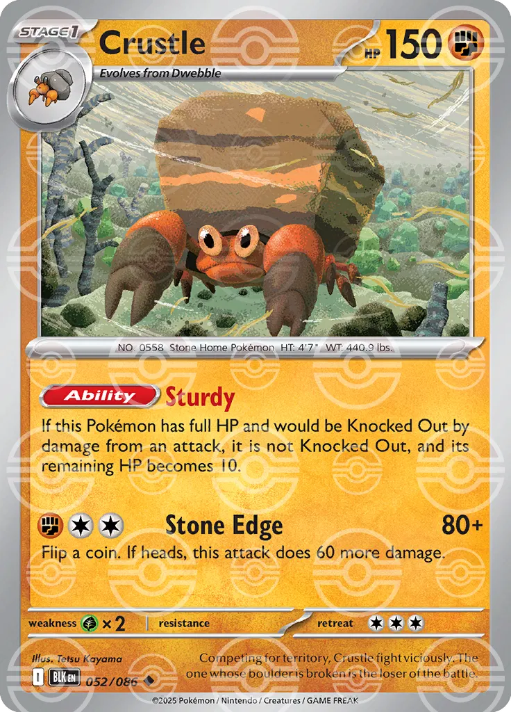 Crustle (Poke Ball Pattern) [SV: Black Bolt] #052/086 - NM